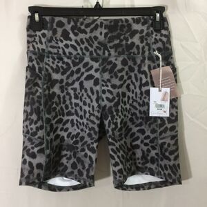 NEW Jessica Simpson Active Slimtek Leopard Shorts Size L NWT 2 Pockets Stretchy